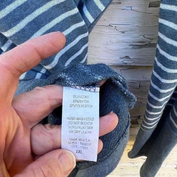 ODDY Striped Oversized Plus Nautical Pullover Sweater Top Shirt Minimalist H5 - Picture 8 of 8